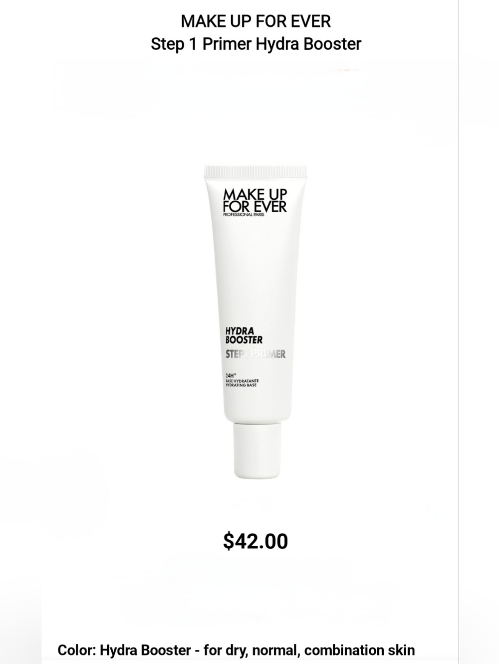 Makeup Forever Hydra Booster Step 1 Primer - White
